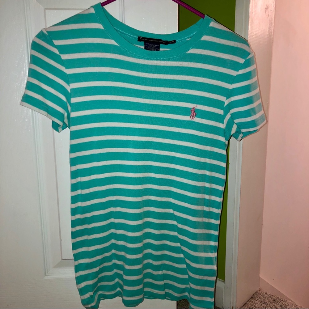 Ralph Lauren Polo Blue and White striped shirt